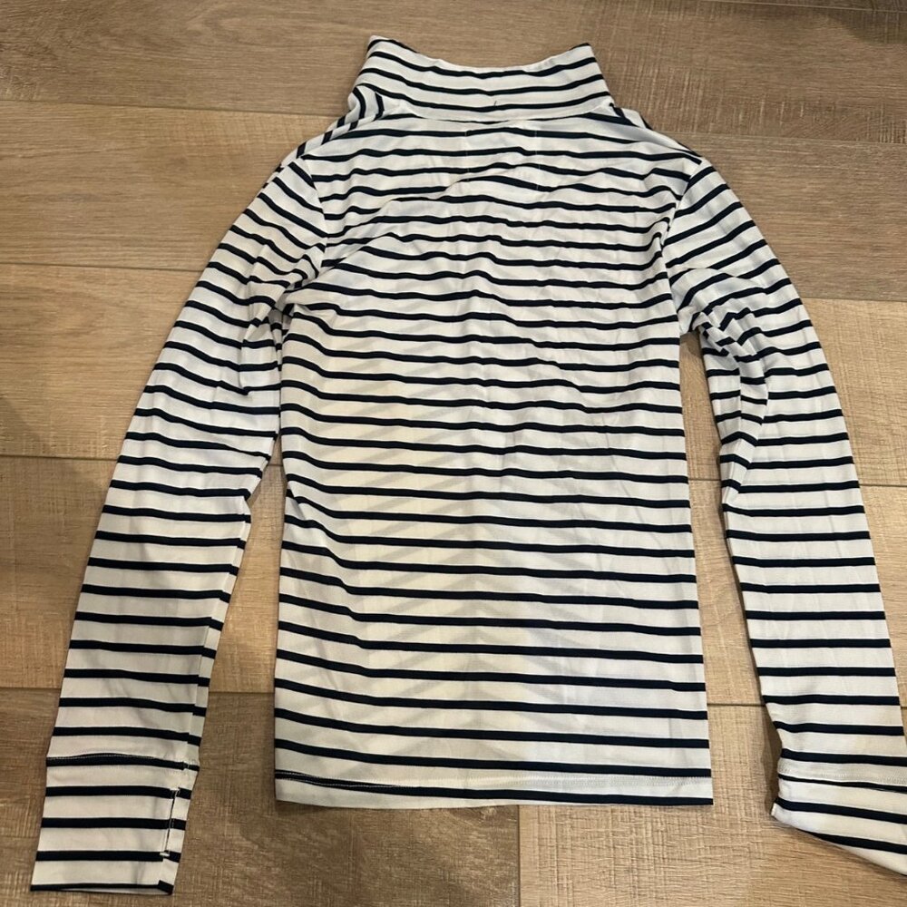 HIHO WOMENS X SMALL NAVY STRIPE SWIM COVER UP SHIRT UPF 50 NWOT